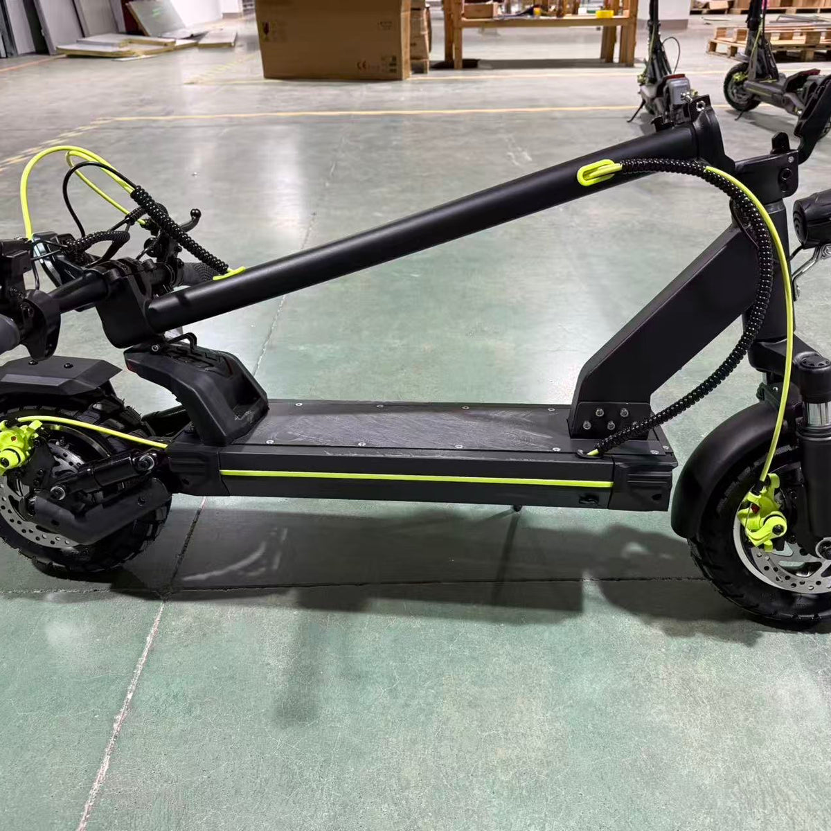 ABE-certified electric scooter in black, side view, EU warehouse stock