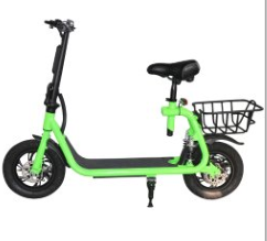 250W electric scooter with front basket, 24V 12Ah, 20km/h