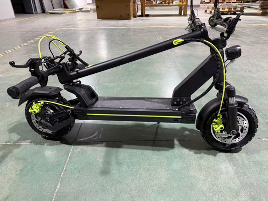 ABE-certified electric scooter in black, side view, EU warehouse stock